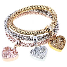 Load image into Gallery viewer, 3 Pcs/Set Crystal Owl Heart Charm Bracelets
