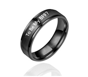 "To Be My BFF?" Write your words To Your BFF Couples Family Personality Ring