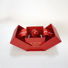 Load image into Gallery viewer, Metal Rose Velvet Open Lifting Jewelry Gift Box
