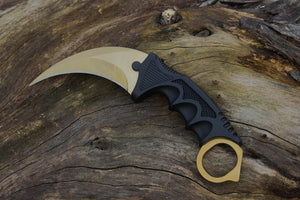 CSGO Karambit Combat Knife Fixed Blade Hawkbill Neck Doppler NEU