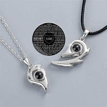 Load image into Gallery viewer, Custom Magnetic Flame Heart 100 Languages I Love You BFF Couples Necklaces
