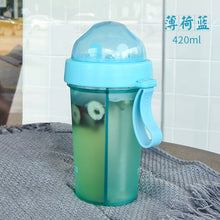 Cargar imagen en el visor de la galería, Botella de agua con pajita separada de dos lados para estudiantes de personalidad
