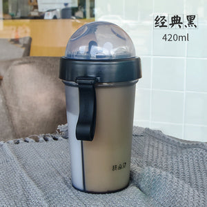 Personality Student Two Side Separate Straw Water Bottle