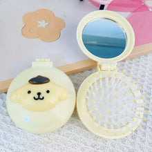 Load image into Gallery viewer, Cute Folding Comb Cartoon Portable Mirror Dual-purpose Portable Flip Cover Airbag Comb
