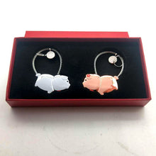 Load image into Gallery viewer, Kiss each other Pig Couples BFF Keychain

