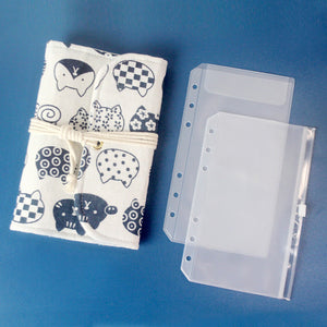 Manual de hojas sueltas de tela creativa Retro A5/A6 con bolsa de almacenamiento