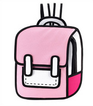 Laden Sie das Bild in den Galerie-Viewer, 2D-Zeichnungs-Rucksack, süße Schüler-Schultasche
