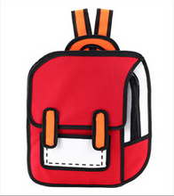 Laden Sie das Bild in den Galerie-Viewer, 2D-Zeichnungs-Rucksack, süße Schüler-Schultasche
