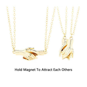 Hold Magnet To Attract Your BFF Couple Hand Magnetic Necklaces