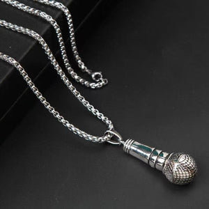 1pc Hip Hop Microphone Pendant Necklace