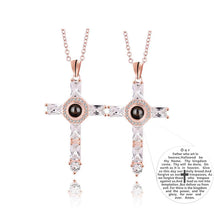 Load image into Gallery viewer, Fashion Cross Father Pray Projection Crystal Necklace
