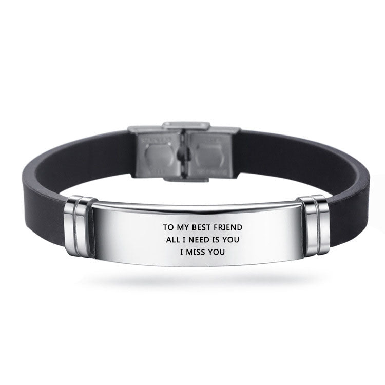 Engrave your letters To BFF BROTHER SISTER MOM Bracelet