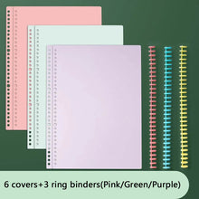 Cargar imagen en el visor de la galería, DIY A4 B5 Carpetas de anillas Cuaderno de hojas sueltas
