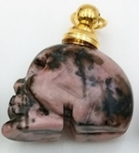 Cargar imagen en el visor de la galería, Collar de cabeza de calavera de guardián de cenizas de perfume de cristal curativo natural
