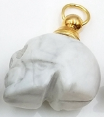 Collar de cabeza de calavera de guardián de cenizas de perfume de cristal curativo natural