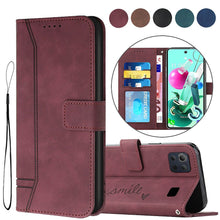 Load image into Gallery viewer, Retro Matte Leather Wallet Case Card Holder Flip Cover for LG
