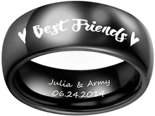 Laden Sie das Bild in den Galerie-Viewer, 1pc Best Friends Ring Gravierter Name Datum BFF Freundschaftsring
