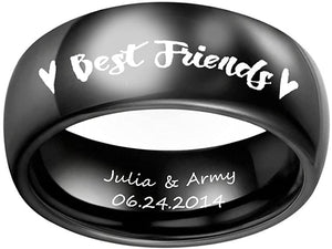 1 Stück Ring für beste Freunde mit Gravur, Namen, Datum, BFF-Freundschaftsring