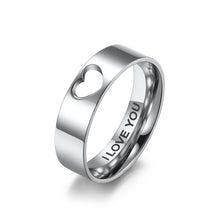 Load image into Gallery viewer, Heart Matching Ring I Love You engraved Promise Ring
