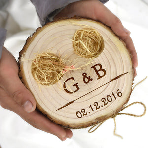 Caja de anillos de madera Nombre personalizado Fecha Tu imagen
