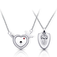 Load image into Gallery viewer, Lock Key Necklaces Couples BFFs Set

