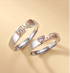 2pcs/set Love Rings For Couples BFFs