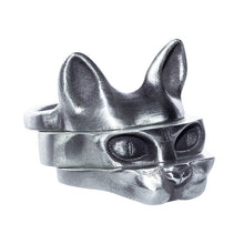 Cargar imagen en el visor de la galería, Bonitos anillos de gato, conjunto de compromiso 3 en 1, anillo de mejor amigo
