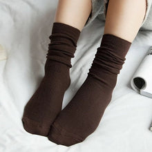 Load image into Gallery viewer, Loose Solid Colors Double Needles Knitting Cotton Long Socks
