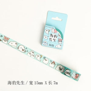 Cute Seal Panda Hamster Animals Masking Washi Tape
