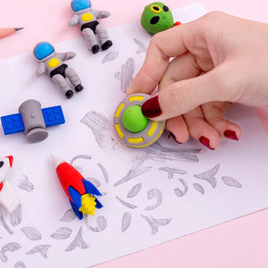 Creativo lindo espacio muñeca conejo avión Utensilios de cocina Artículos de tocador juguetes Borrador