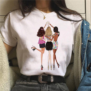 Frauen Best Friends Mädchen T-Shirt Mädchen Sommer Casual Tops