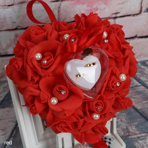 Caja de la joyería de las flores de Rose de la simulación de la forma del corazón de las decoraciones de DIY del partido