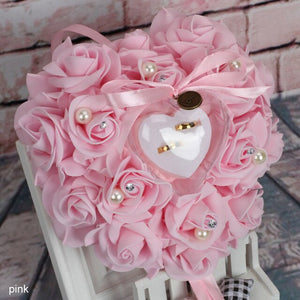 Caja de la joyería de las flores de Rose de la simulación de la forma del corazón de las decoraciones de DIY del partido