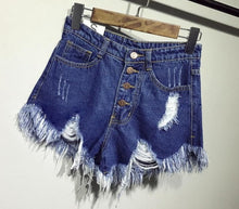 Cargar imagen en el visor de la galería, Summer Cool High Waists forrado de piel Tallas grandes Sexy Short Jeans
