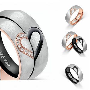 "I Love You" Written Matching Heart Promise Rings