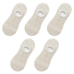 5 pares/set de calcetines invisibles antideslizantes de silicona para mujer