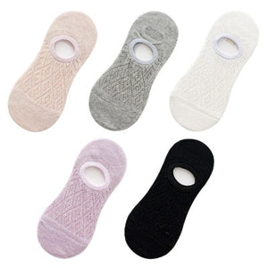5 pares/set de calcetines invisibles antideslizantes de silicona para mujer