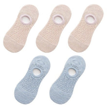 Cargar imagen en el visor de la galería, 5 pares/set de calcetines invisibles antideslizantes de silicona para mujer
