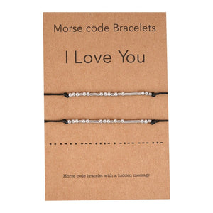 Nuevas pulseras de código Morse DIY Charm para parejas BFF
