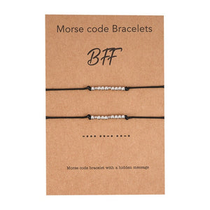 Nuevas pulseras de código Morse DIY Charm para parejas BFF