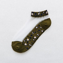 Cargar imagen en el visor de la galería, Calcetines de mujer Calcetines de seda con tarjeta de leopardo

