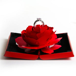 Elegante Ringe der Mode-3D fröhlicher roter Kasten
