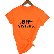 Cargar imagen en el visor de la galería, 1 Uds. Camiseta a juego con estampado de letras BFF SISTERS
