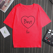 Cargar imagen en el visor de la galería, Camiseta con estampado de letras a juego para parejas y niñas
