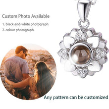 Load image into Gallery viewer, 100 Languages I Love You Projection SunFlower Pendant Necklace
