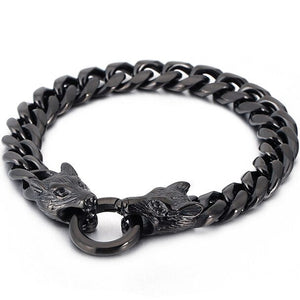 Viking Wolf Head Animal Titanium Steel Bracelet