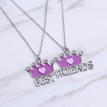 Load image into Gallery viewer, 2pcs/sets Best friends crown stitching Pendant Necklaces BFF Friendship crystal Jewelry Gifts girlfriends
