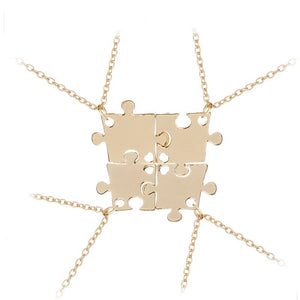 Four flap stitching geometric pendant statement necklace