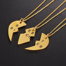 Load image into Gallery viewer, 3 pcs/set Best Bitches Pendant Broken Heart stitching Necklace
