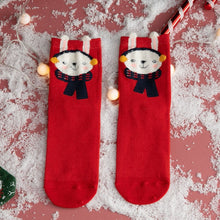 Cargar imagen en el visor de la galería, Calcetines de mujer de Navidad divertidos calcetines de árbol de Navidad de Papá Noel de dibujos animados
